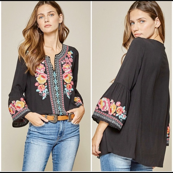 Savana Jane plum floral boho top NWT size S - Picture 4 of 4